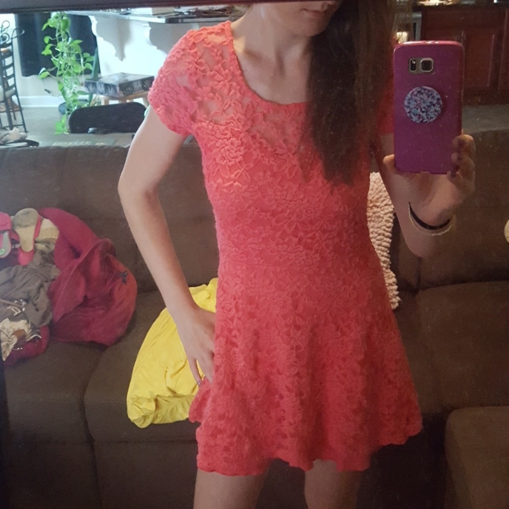 Coral club dress.